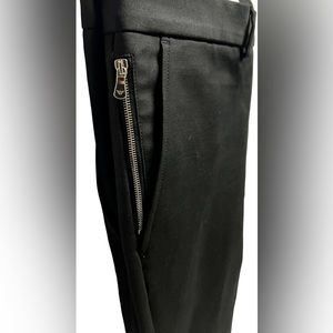 EMPORIO ARMANI MEN’S SIZE 35”W STRETCH COTTON BLACK TROUSER W/ ZIPPER POCKET
